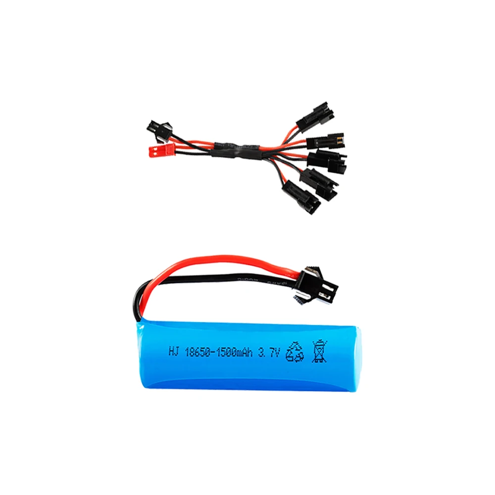 3.7V 1500mAh 18650 Li-ion Battery for RC Car Q70 Q85 helicopter Airplanes car Boat Gun toys Batteries With SM-2P Plug