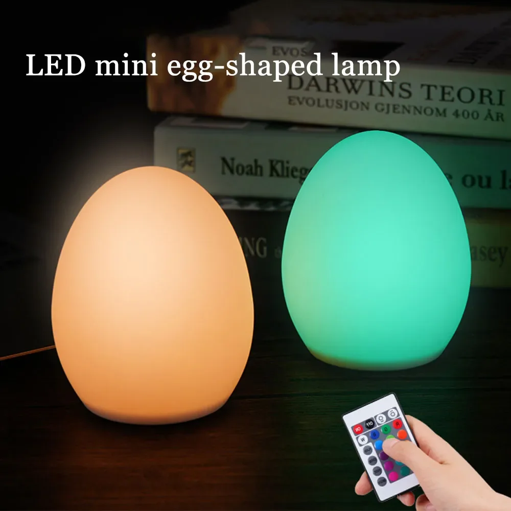 LED Silicone Egg Night Light Cartoon Cute Mini Desk Lamp Children Toys Gift Table Lamp Bedside Sleep Night Light