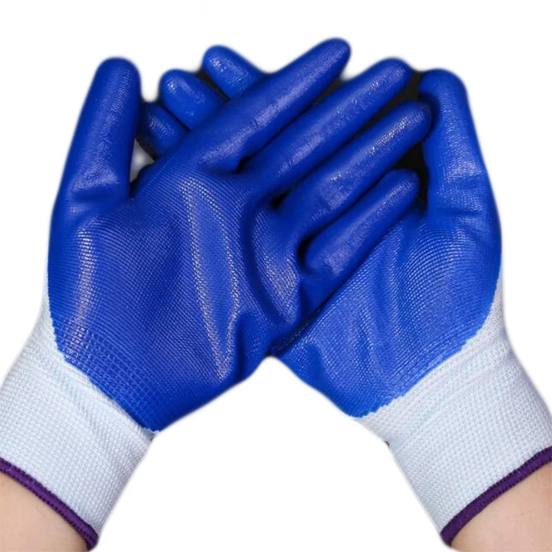 1Pair Nitrile Coated Working Gloves Anti-static Gloves For Work Safety Glove Driver Worker Builders Gardening Protective Gloves