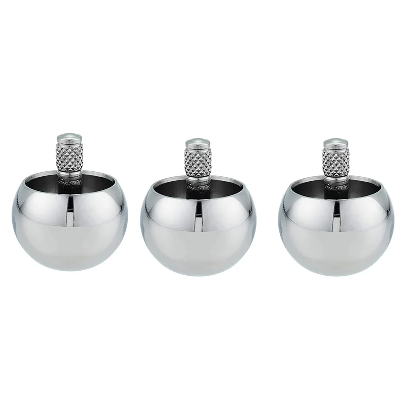 WOWFU-3X Tippe Top Metal Flip Over Top Stainless Steel Spinning Top Hadiah Luar Biasa, Perak