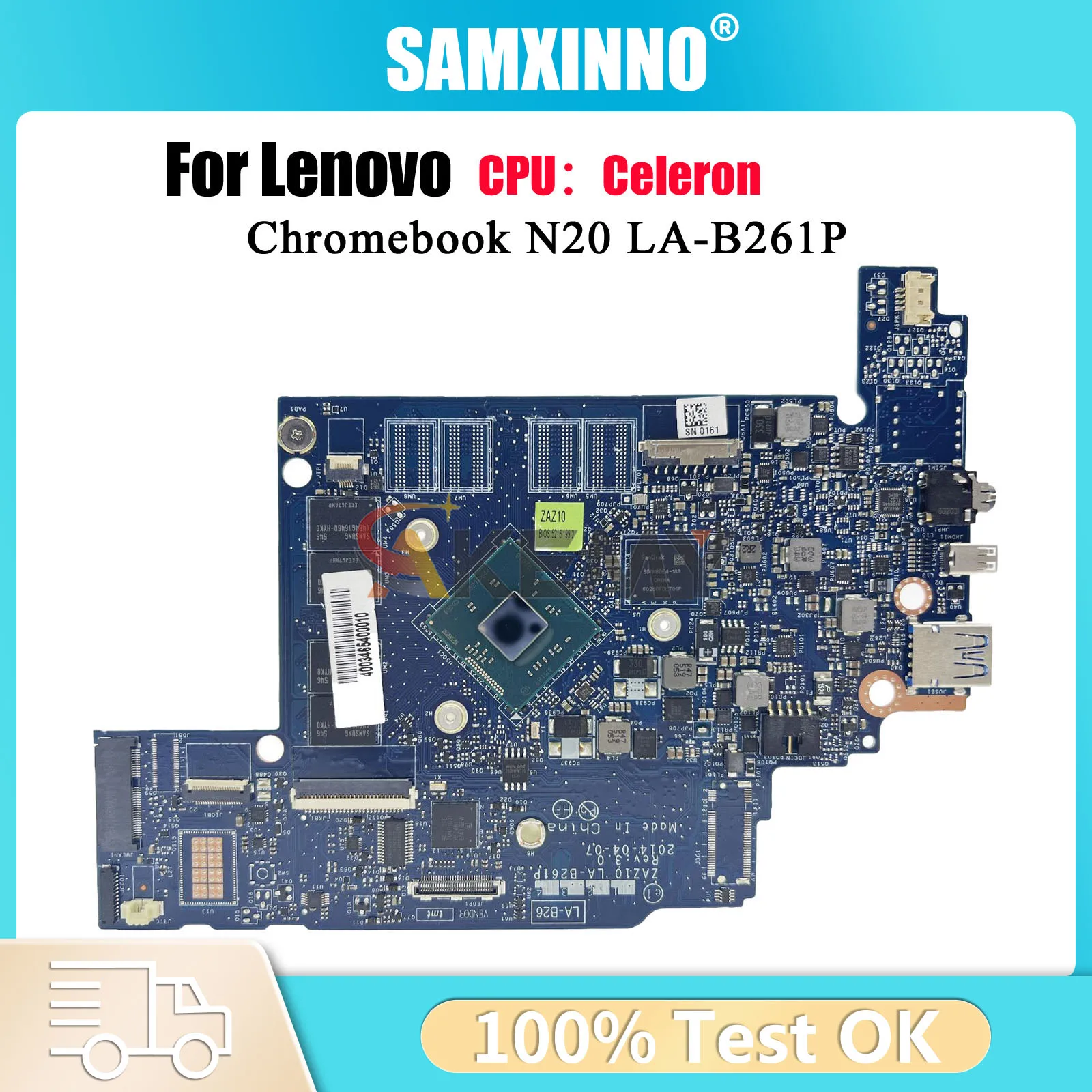 

Материнская плата для ноутбука Lenovo Chromebook N20 LA-B261P с процессором N2830, 2 ГБ ОЗУ, 32 ГБ, 64 ГБ SSD, 100% полностью протестировано