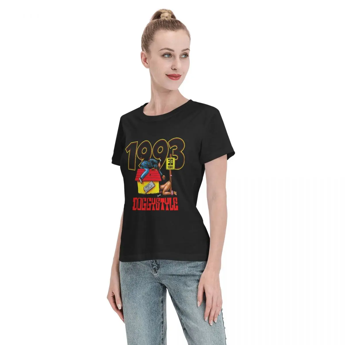 Snoop dogg doggystyle música rapper camiseta para mulher o-pescoço streetwear t camisas femininas curtas roupas de verão topos