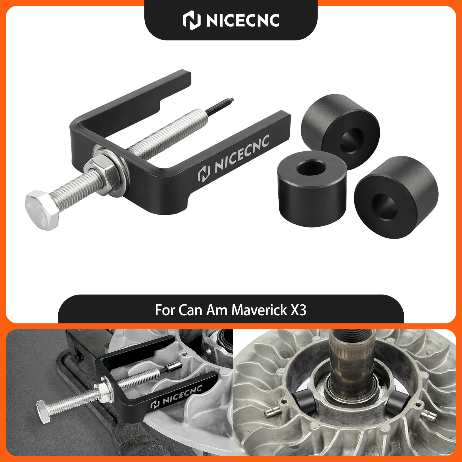 NICECNC Driven Clutch Rhino Roller Pin Extractor Removal Tool For Can Am Maverick X3 2017-2022 Hard UTV Accessories Easy Repalce