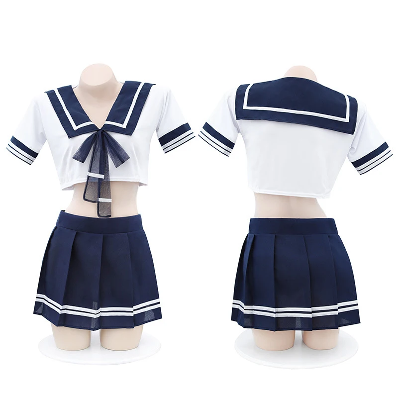 Cosplay Animes Mujer Sexy School Girl Uniforms Fancy Women Underwear Erotic Costume 18 xxx Porn Lingerie Halter Top + Skirt Sets