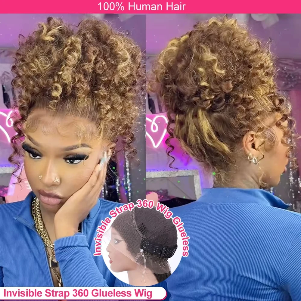 

Highlight 360 Full Lace Wig Human Hair Pre Plucked Hd Jerry Curly Frontal Wig Invisible Drawstring Curly Human Hair Wigs