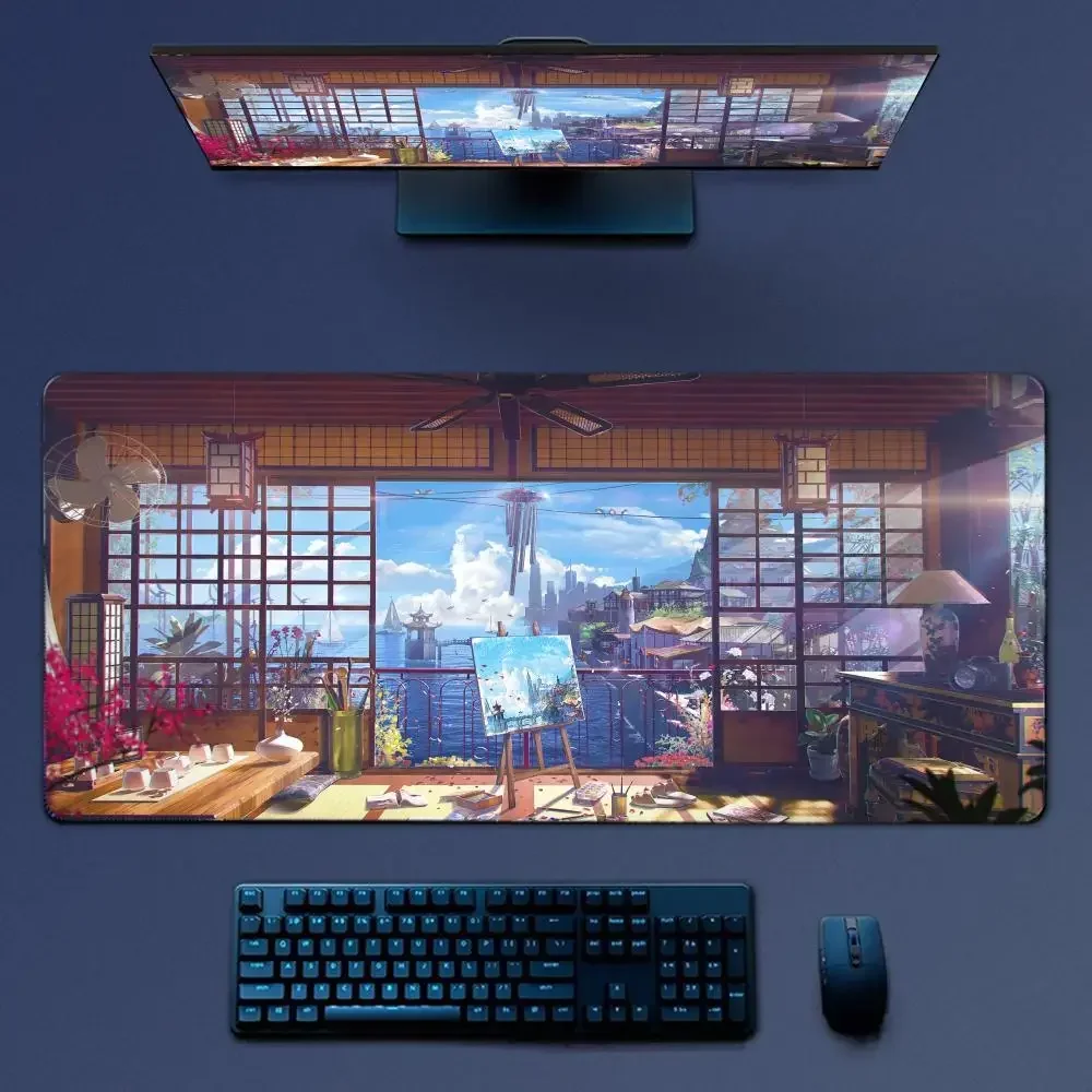 Digital Art Nature Landscape Mousepad Large Gaming Mouse Pad LockEdge Thickened Computer Keyboard Table Desk Mat