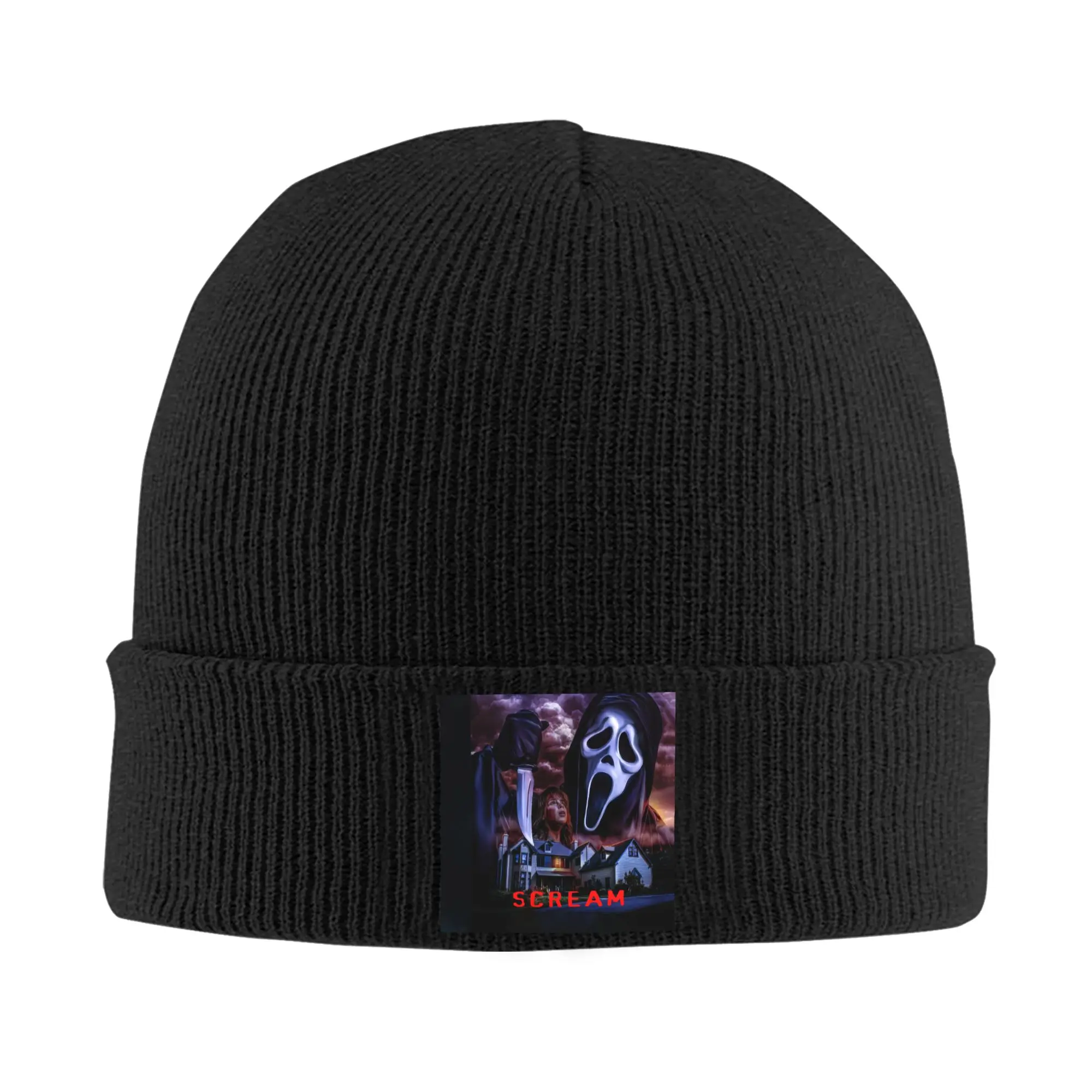 Halloween Screaming Beanie Cap Winter Warm Bonnet Femme Knitting Hat Fashion Outdoor Ghost Killer Face Skullies Beanies Caps