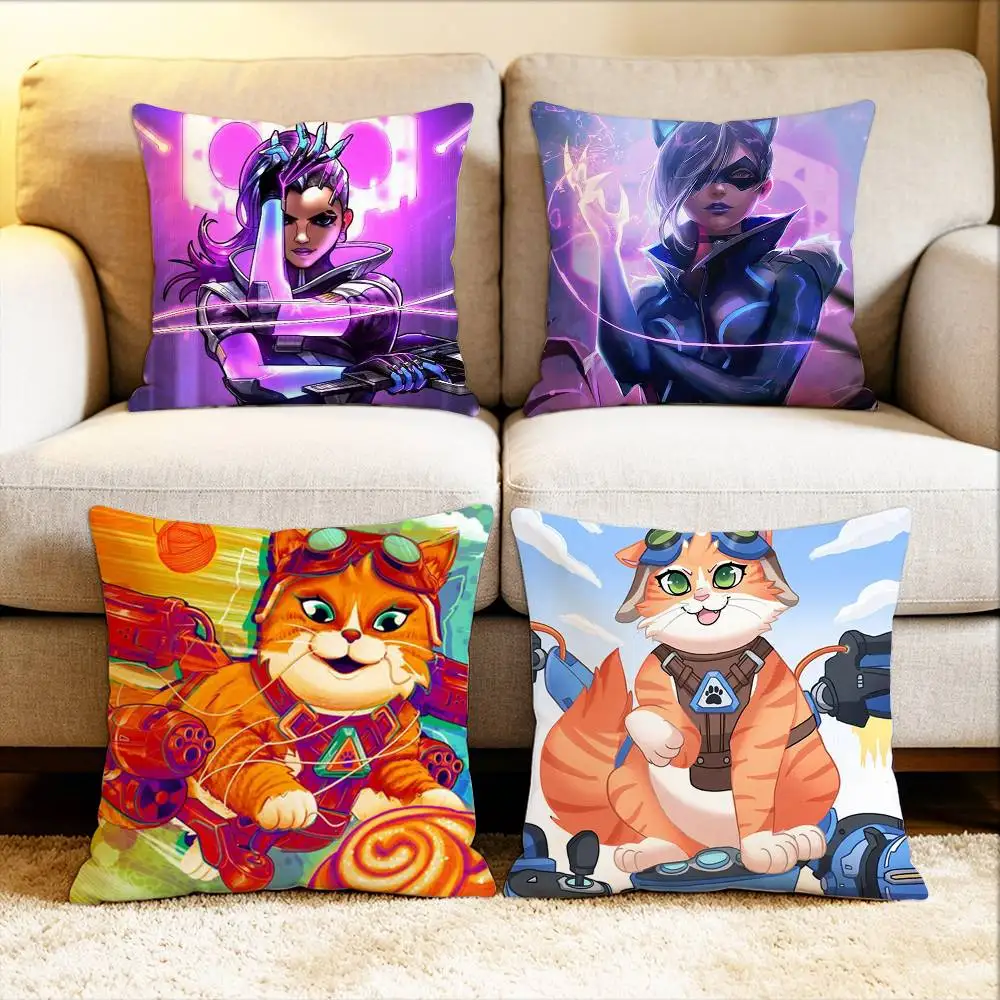 

game Jetpack Cat Sombra Overwatch Various Sizes Square Pillow Case For Car Home Bedchamber Decor