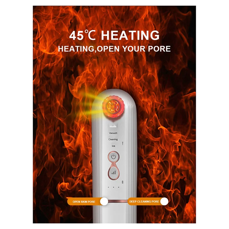 Promotion!Red Blue LED Therapy Small Bubble Electric Black Head Instrument Acne Removal Machine Tool Pore Cleaner Vacuum Remover