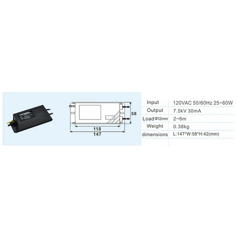 3X HONGBA Neon Sign Transformer Power Supply Rectifier Kit 7.5KV 30MA 110V Neon Transformer Power Electronic Rectifier Kit-[A04I view 4