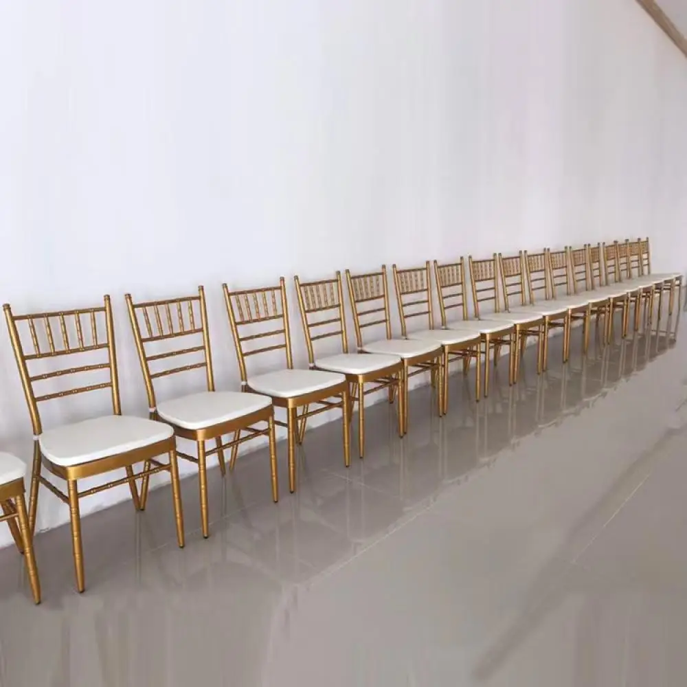 Wholesale Gold Metal Stainless Steel Chiaviari Ballroom Chiavari Chair for Wedding Venue