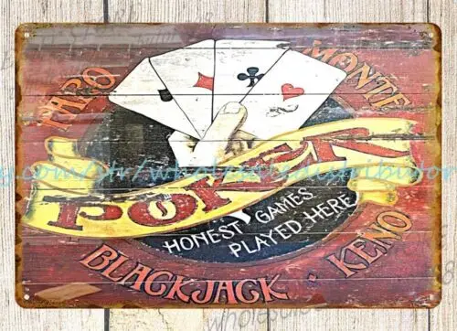 Poker honest games played here blackjack keno metal tin sign work wall art