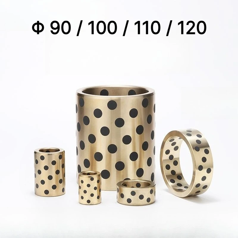 JDB 90 100 110 120 Graphite Copper Bushings, Copper Sleeves and Shaft Sleeves, Wear-resistant Oil-free Self-lubricating Bearings