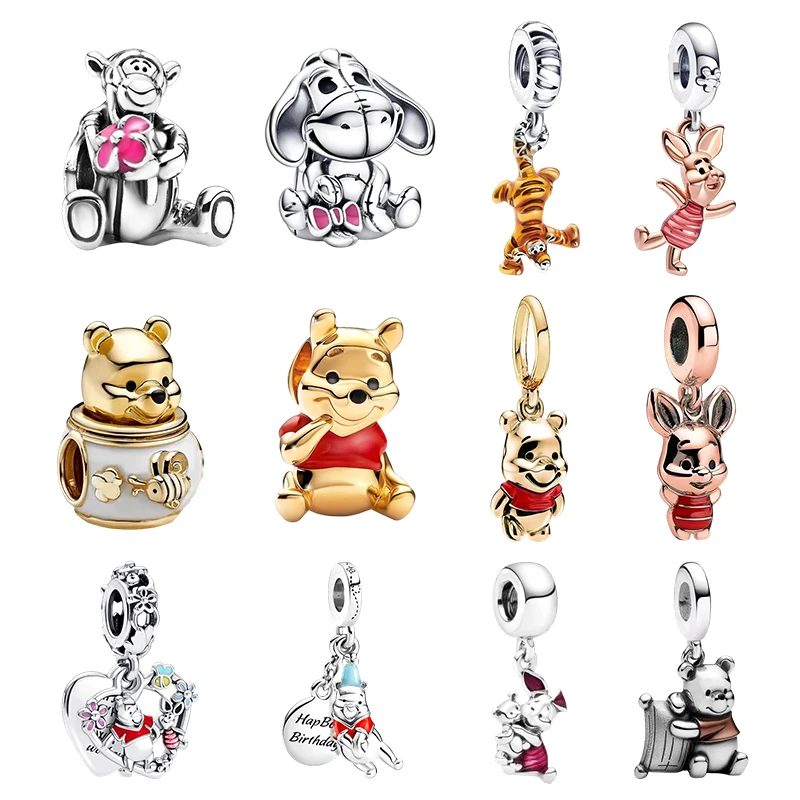 New Disney Winnie the Pooh Piglet & Tigger Charms Pendants DIY Beads for Women Bracelets & Necklaces Jewelry Gift