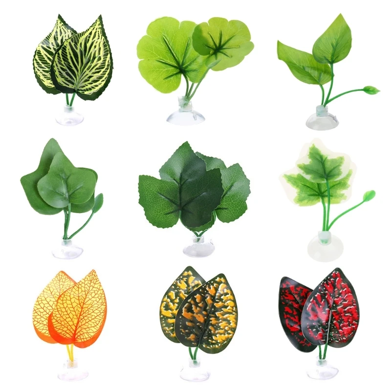 Betta Fish Hammock Plant Suction Cup Leaf Bed Realistic Leaf Pad Hammock Bed for FishTanks Aquariums Habitats Decoration