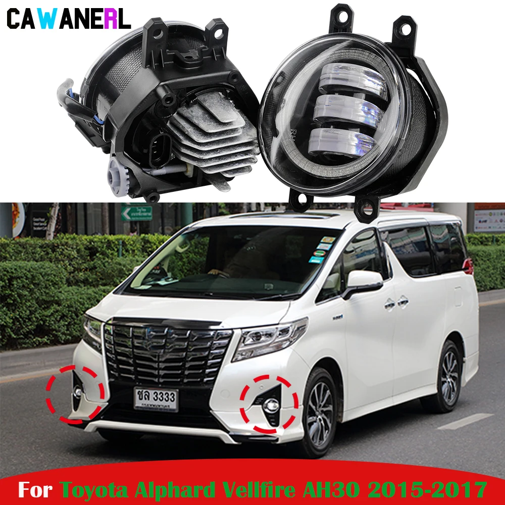 

2 шт., 30 Вт, автомобильный светодиодный противотуманный фонарь Canbus Angel Eye, дневный свет, аксессуары DRL H11 12 В для Toyota Alphard Vellfire AH30 2015 2016 2017