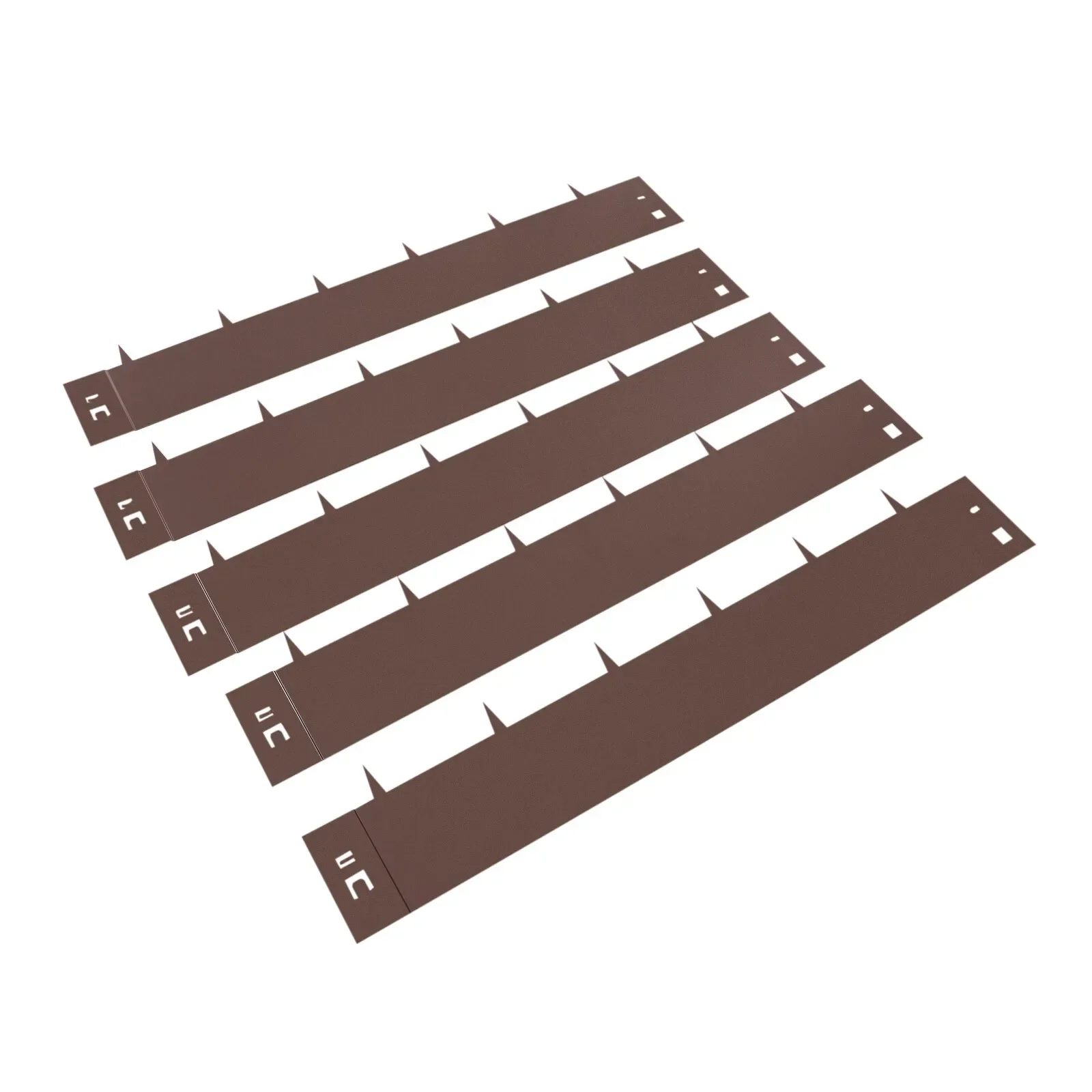 5 Stück 5 x 39 Zoll Rasenkanten aus verzinktem Stahl, ohne Graben, Gartenbordüre, Landschaftskanten mit Ankerspikes, einfache Installation, rostfrei