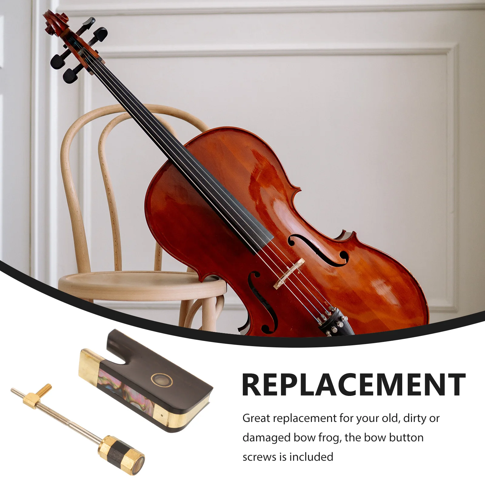 

Ebony Bow Cello Part Musical Instrument Tools Accessories Copper Frog With Screw Replacement Student