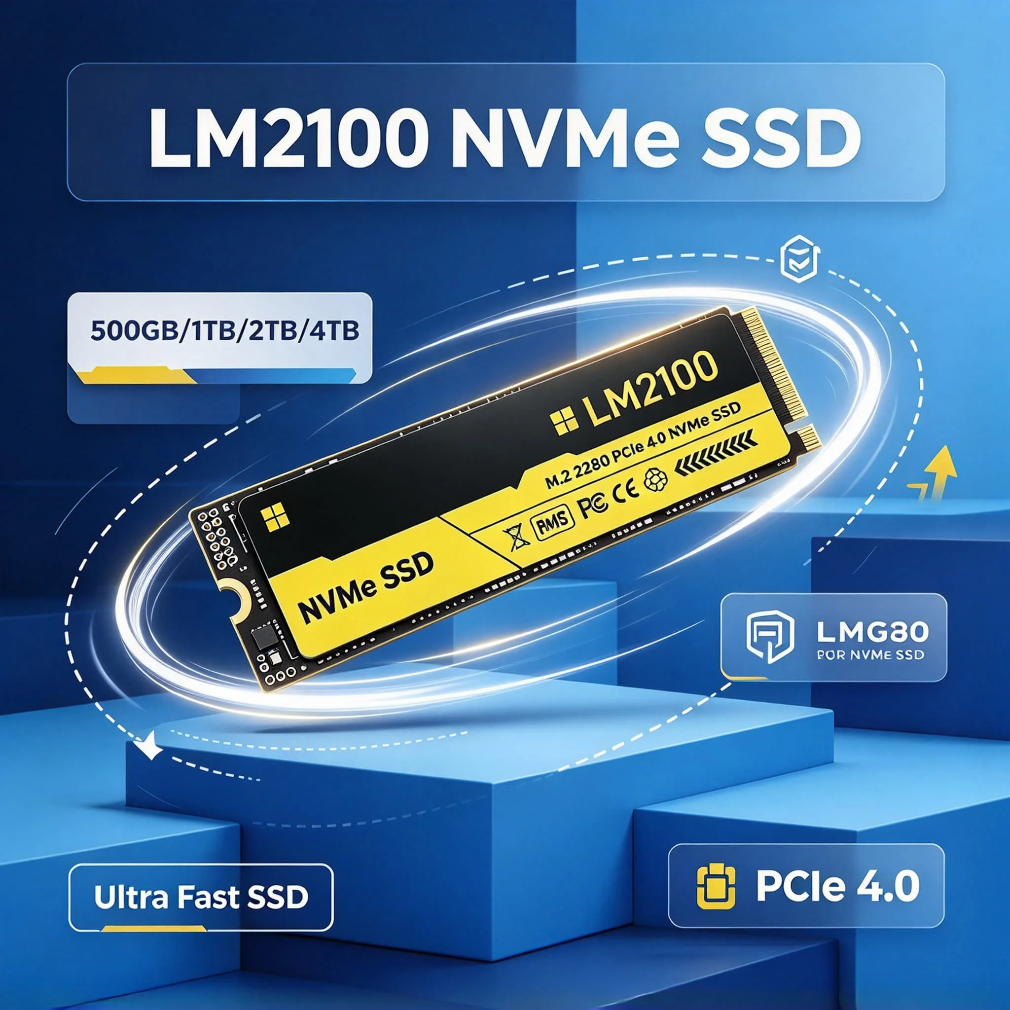 Game Office Notebook PC LM2100 Embedded SSD M.2 NVMe PCIe Gen4 New 500GB 1TB 2TB 4TB Daily Data Backup Storage Drive