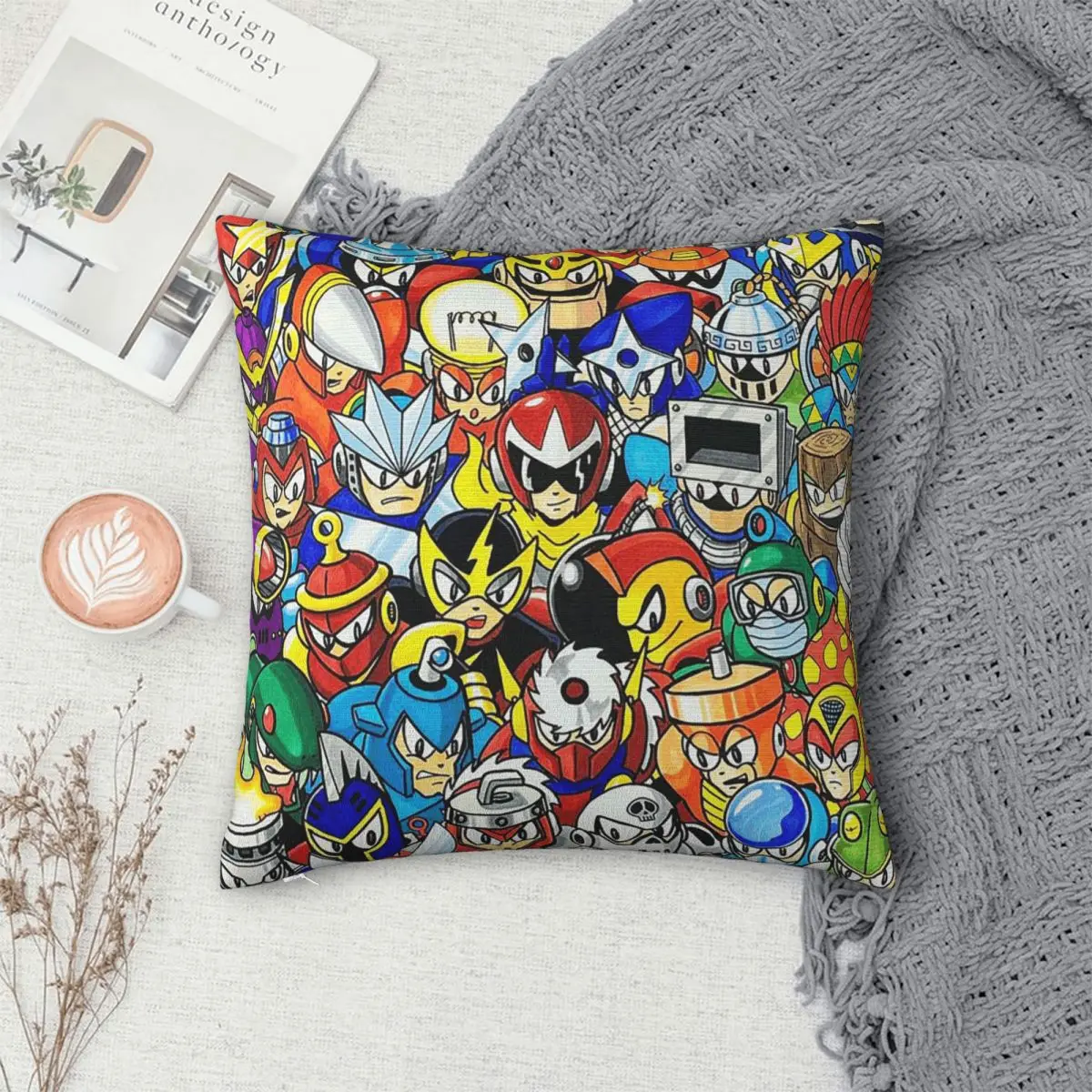 

Мегаман видеоигра Mega Man квадратная наволочка наволочка наволочка наволочка для дома диван гостиная