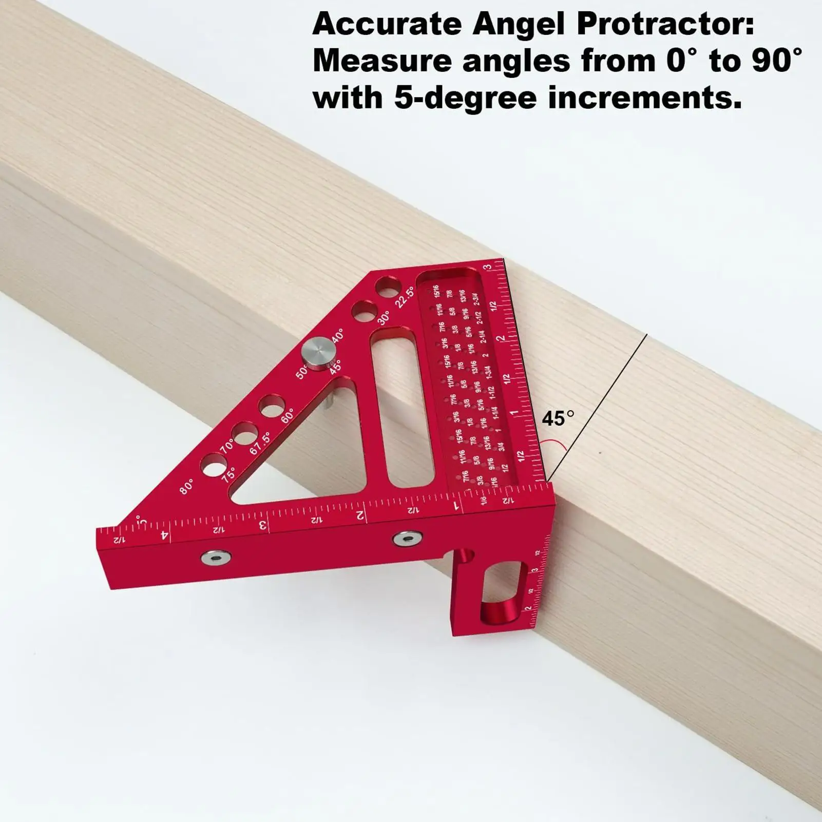 Carpenter Square Hole Marking Ruler With Angle Pin High Precision Line Drawing Tool Woodworking Framing Tools for Construction