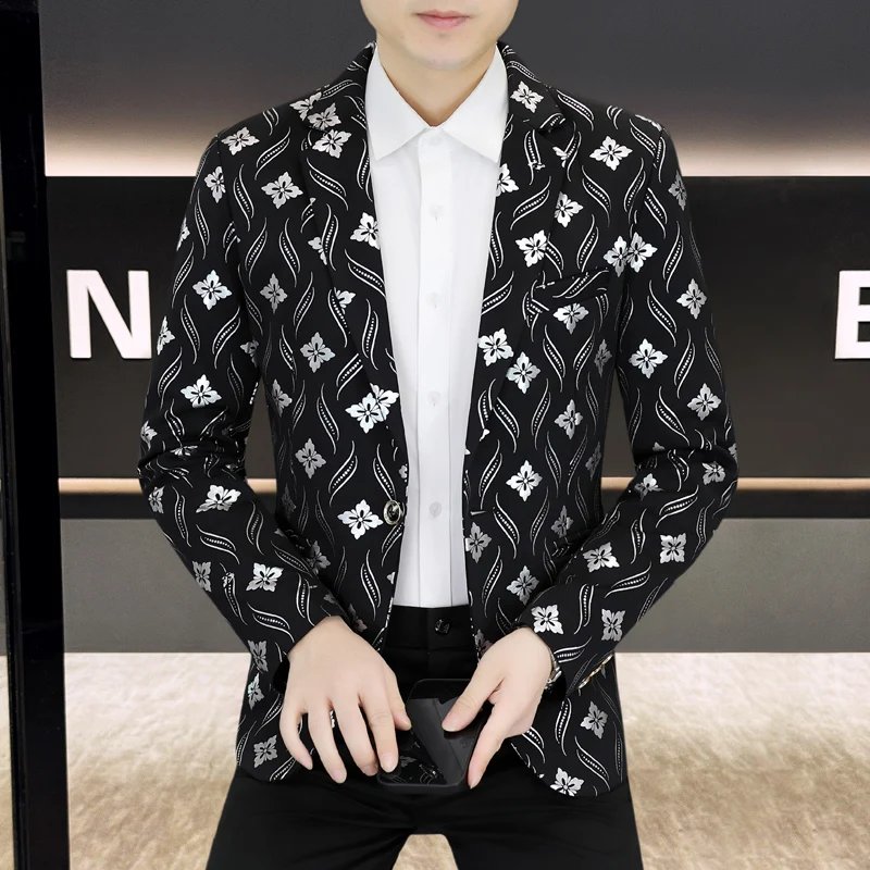 Blazer,men, Fashionable,weddings,casual Wear, for Hosting, for Gentlemen, for Banquets, for Business, Gold-stamped Print, Blazer