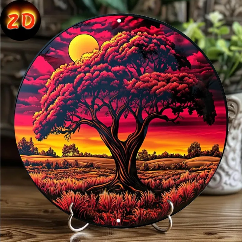

Charming Pink Tree of Life Aluminum Wall Sign - Perfect for Home Decor | Ideal Anniversary, Wedding, Decorative Wall Poster