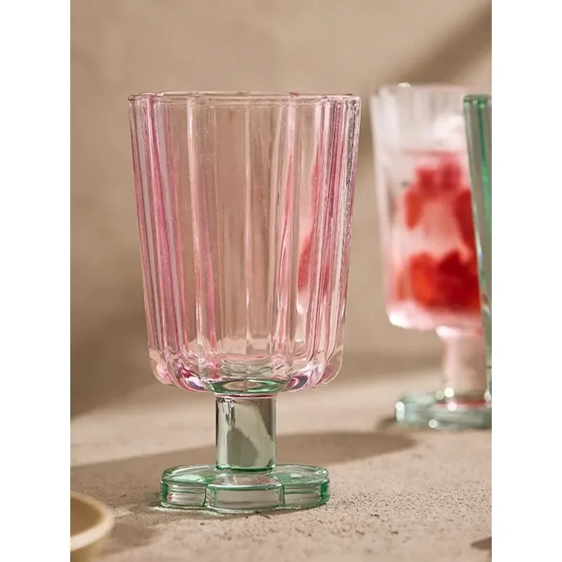 Color matching tall glass high value flower champagne red wine glass
