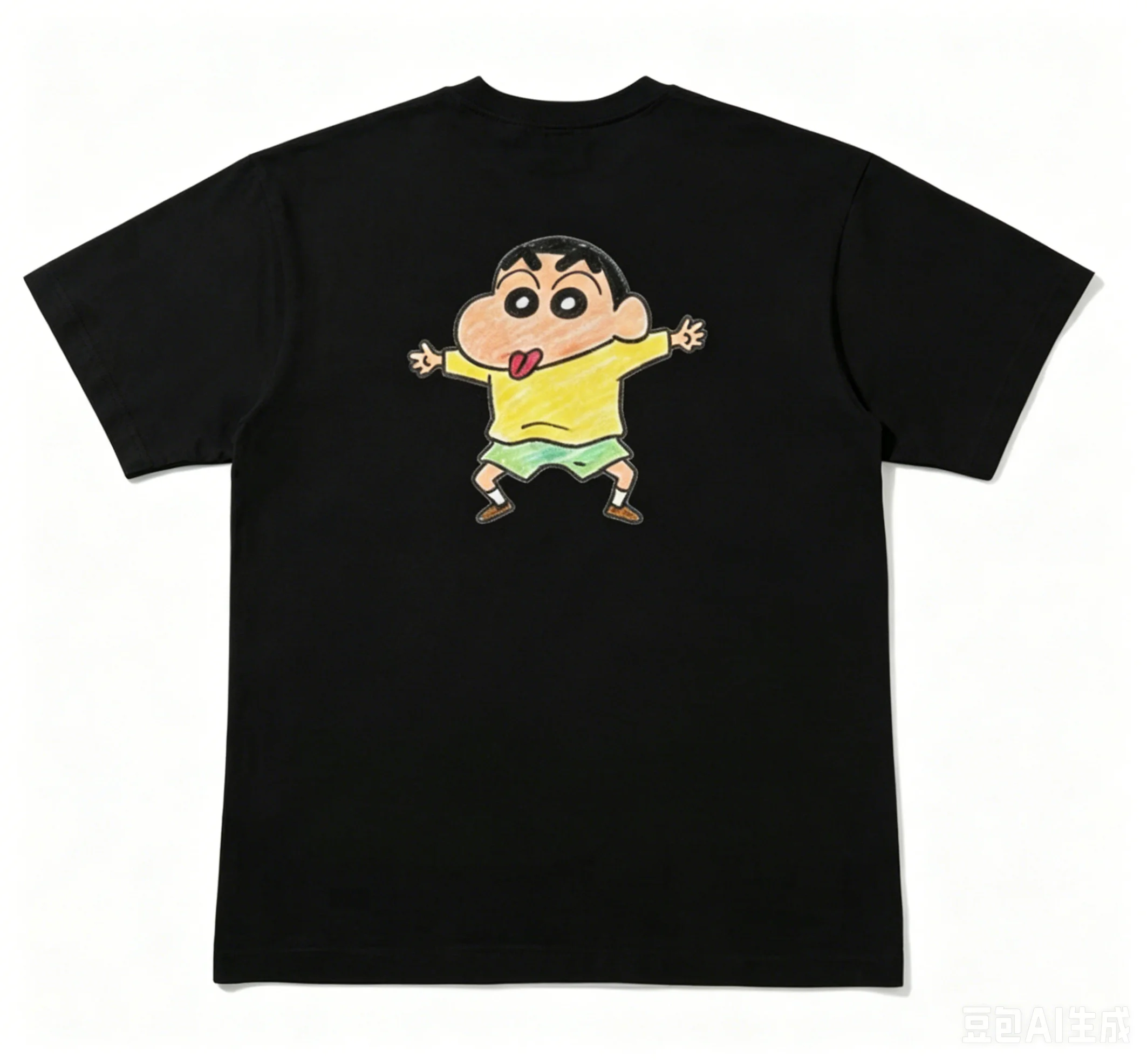 Crayon Shin Chan Hand Drawn Cartoon Print TShirt Cotton Blend Oversized Unisex Vintage Y2K Harajuku Streetwear Casual Loose Tops