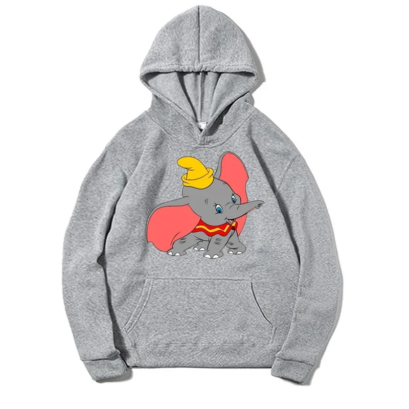 Disney Dumbo Solid Color Pockets Top 2021 Casual Fashion Hooded Graphic  Hoodies Pullover Man Clothes Spring Autumn women