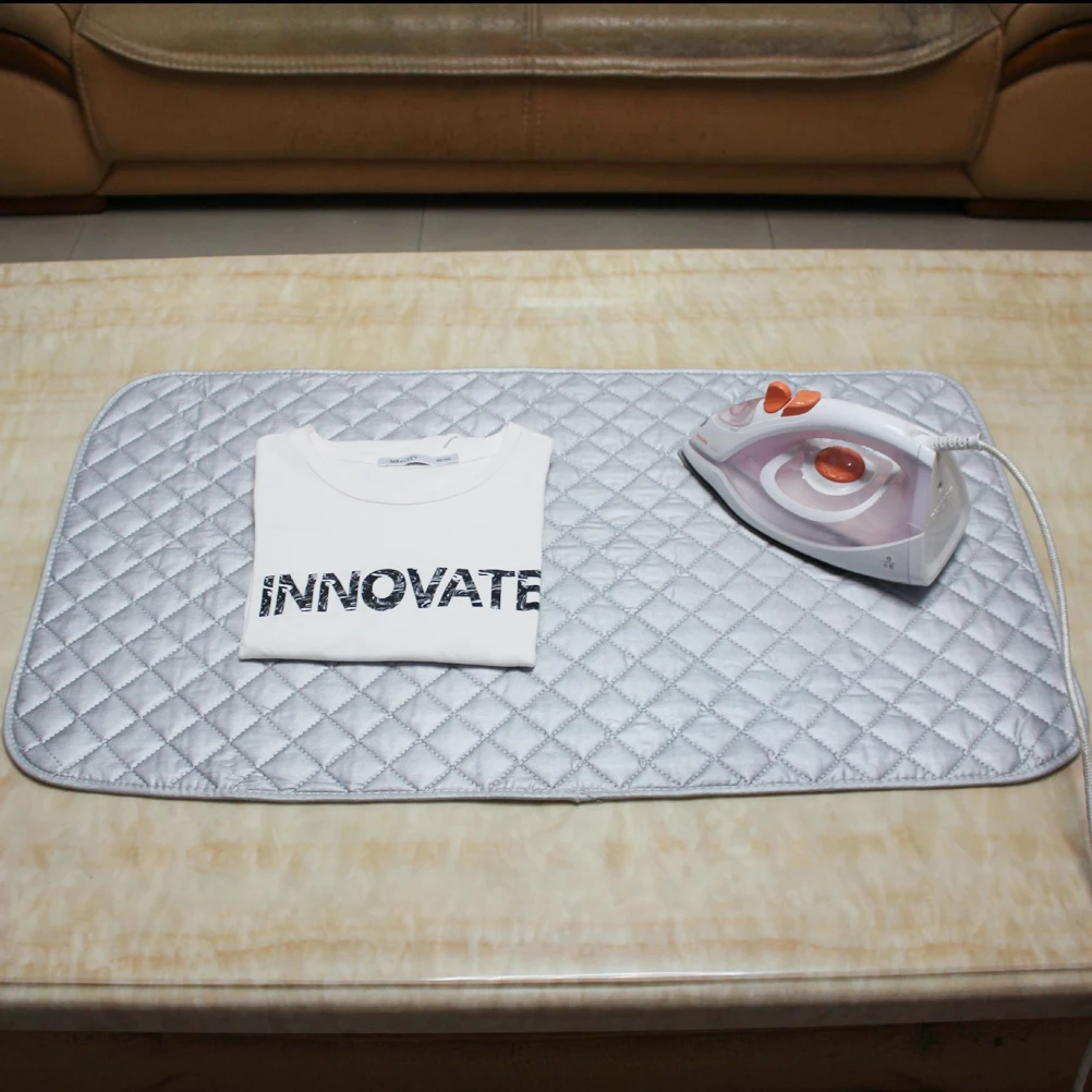 

Lightweight Grey Ironing Blanket Anti Slip Cover Heat Resistant Mat For Washer Dryer Portable Board Alternative