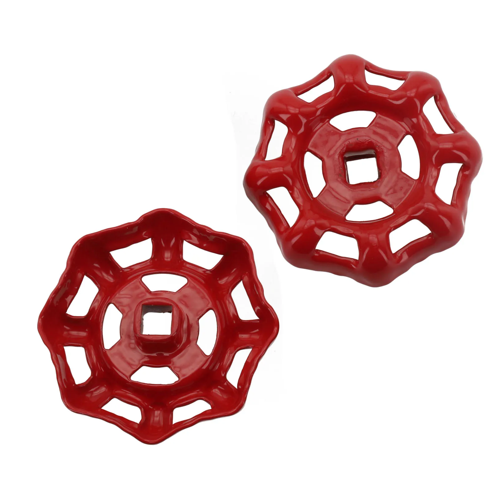 2pcs 8/7/6mm Cast Iron Valve Handle Gate Valve Ball Valve Hand Wheel Shutoff Value Decorative Water Pipe Fittings Red