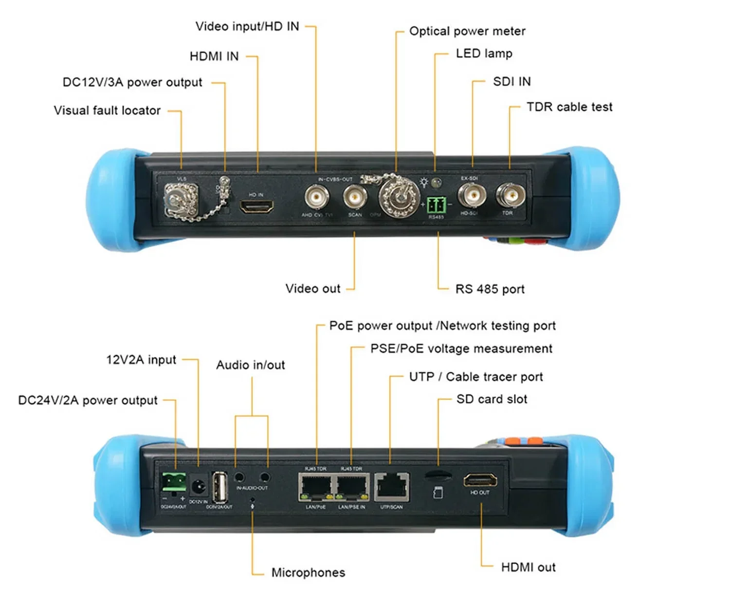 IPC-9800 MOVTADHS 7-inch IPS érintse Hamis színben tüntet fel Képellenőrző CCTV teszter vel HD-TVI HD-CVI AHD SDI Ip camer 8MP AHD TVI CVI teszter Vmint