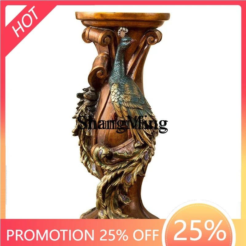 FG  peacock Roman column base vase column wedding roadside ornament retro handicrafts