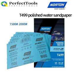 Norton-papel de lija de belleza para coche T499, pulido, 2000/1500 granos de arena, raspado de agua mate, redados aleatorios, piano abrasivo