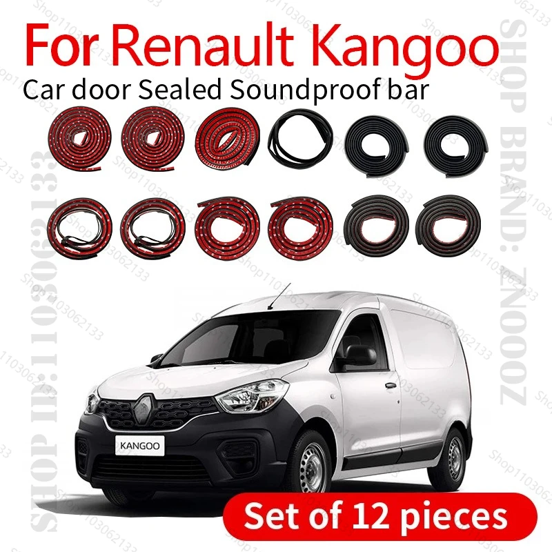 

For Renault Kangoo KJ0 Car Door Seal Strip Rubber Double Layer Sealing Protector Soundproof Strip Dustproof Seal Strip 12PCS Set