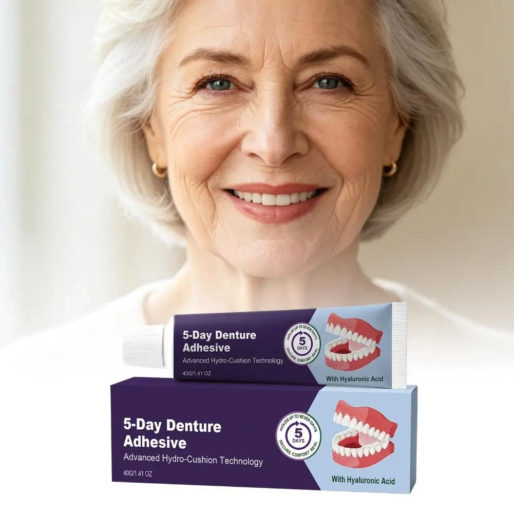 40g Denture Adhesive Cushion Glue Long-Lasting Soft Reliner Thermoplastic Tooth Glue Denture Grip Adhesive Teeth Care Products