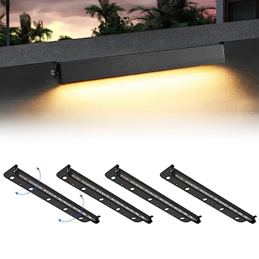 4-Packs 5W 12 Inch LED Hardscape Paver Lighting, 12V AC/DC Low Voltage Retaining Wall Lights, LED Landscape Lighting, 2700K Sof