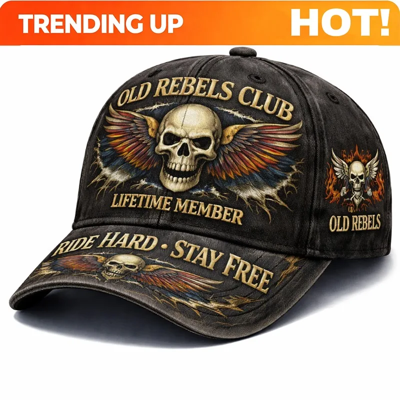 Old Rebels Club Lifetime Member Cap - Highly Collectible Bold Edgy Hat with Distinctive Themed Design