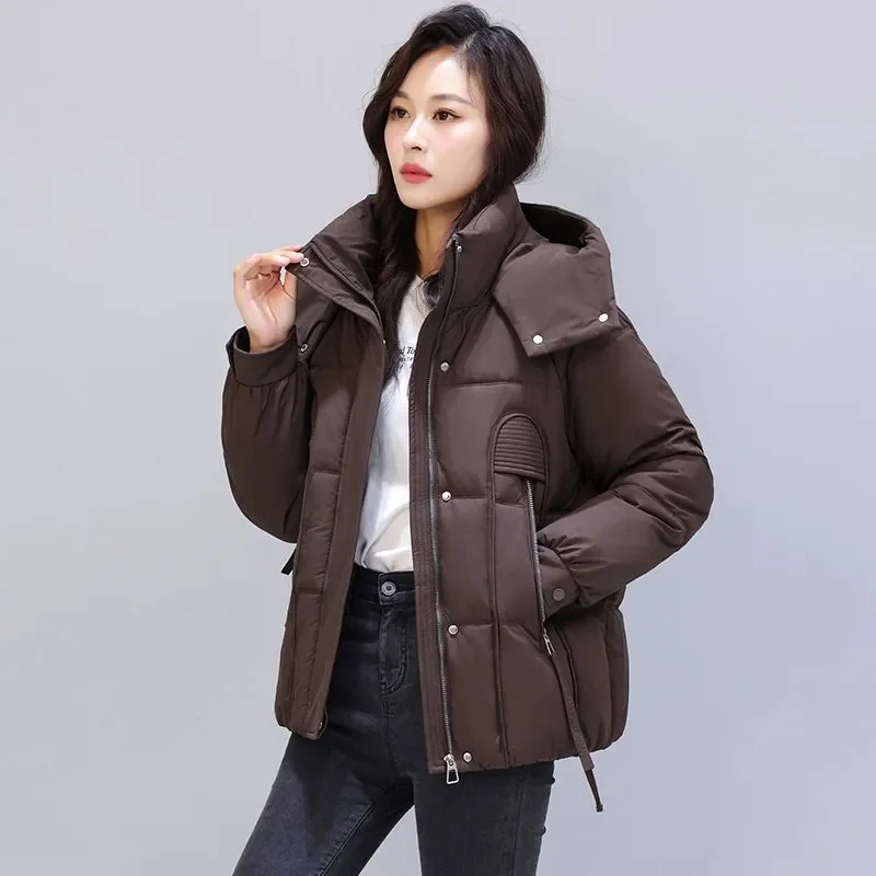 

2025 Women Short Jacket New Winter Parkas Female Down Cotton Jackets Hooded Casual Thick Warm Parka Coat Female Outwear Overcoat