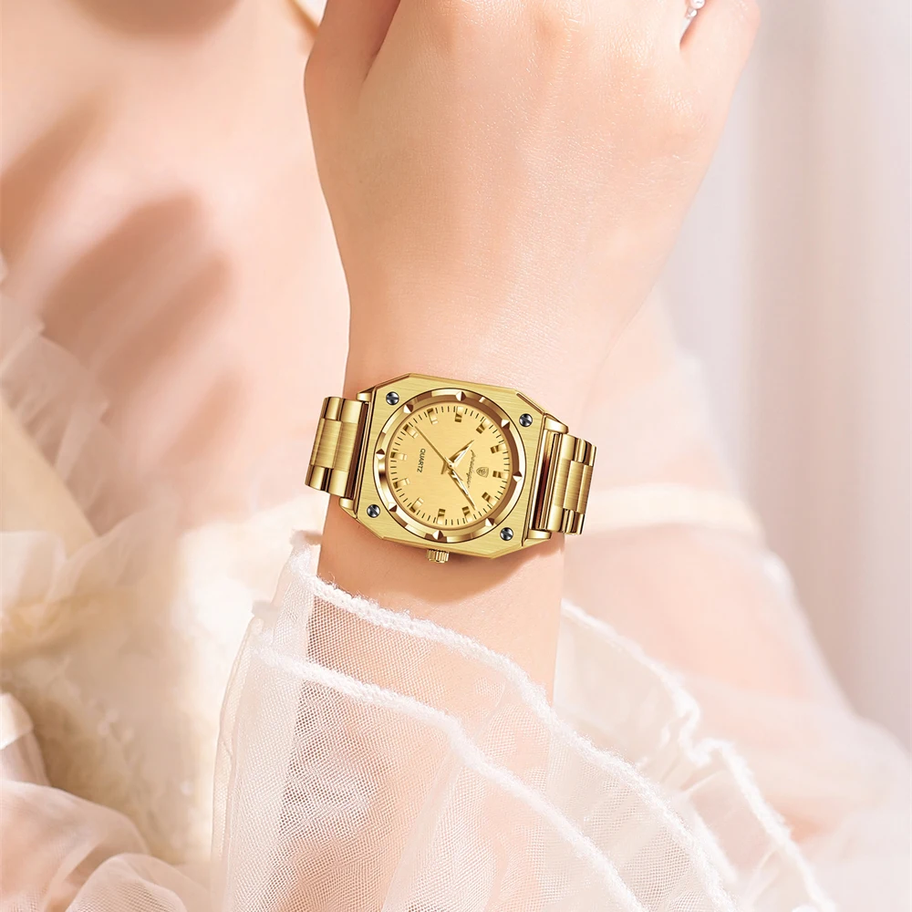 POEDAGAR แฟชั่นแบรนด์สุภาพสตรีนาฬิกากันน้ําสแตนเลสผู้หญิงนาฬิกาข้อมือธุรกิจหรูหราผู้หญิงนาฬิกาควอตซ์