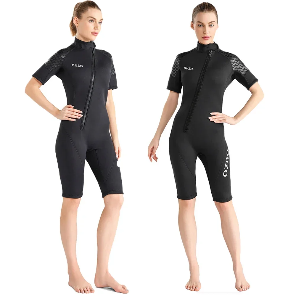 3MM Neoprene WetsuitMen Women Thickened Warm Scuba Freedom Diving Suit Short Sleeve Surf Snorkeling Couple One-piece Swimsuit