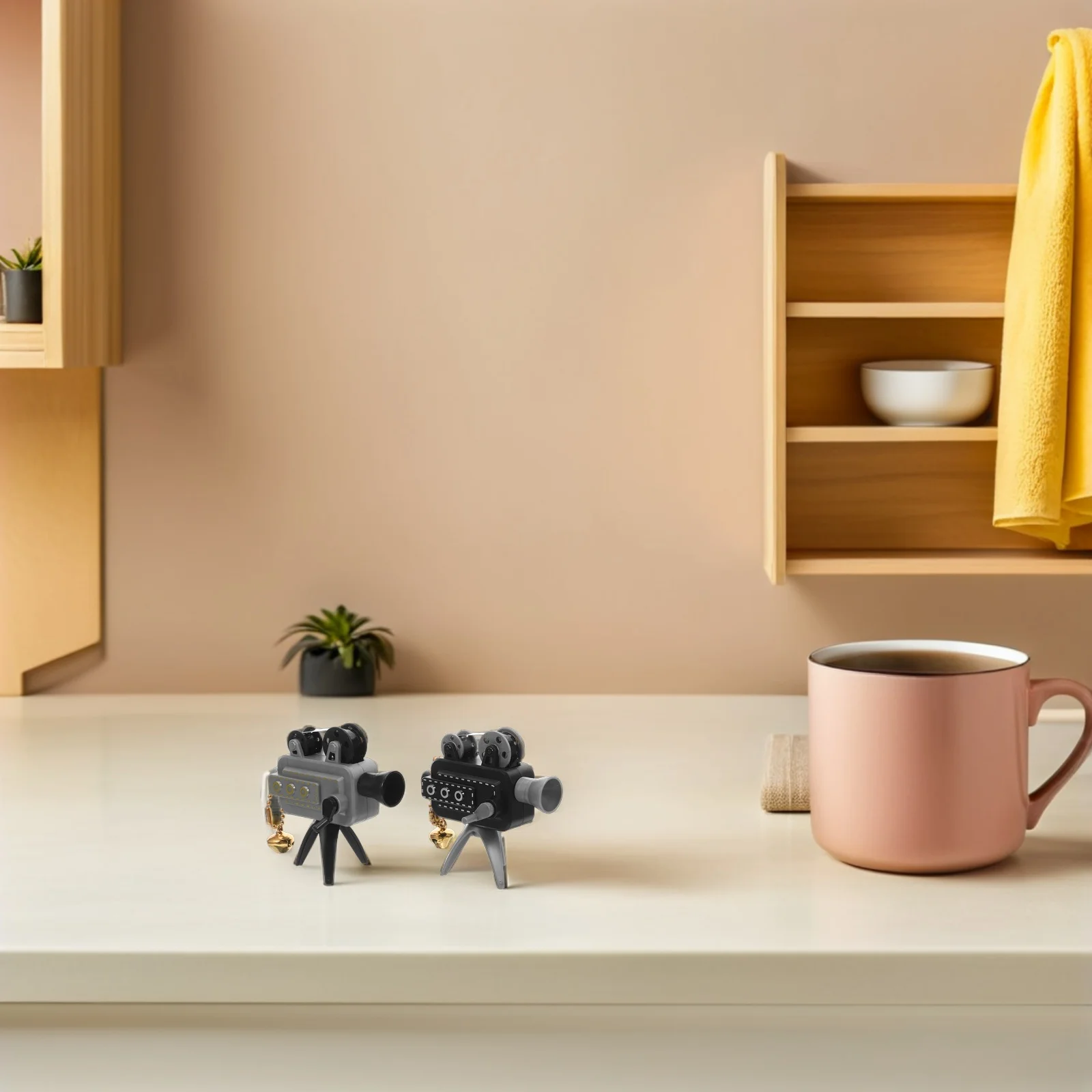 Projetor de filme vintage, 2 peças, mini dispositivo de filme, estilo retrô, operado manualmente, para decoração de quarto, teatro, festa temática, acampamento