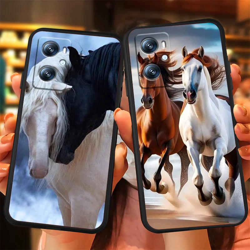 جراب هاتف لين أسود اللون ، يشبه الحصان ، رائع ، فني ، لـ oppo Fink x6 x5 x3 a54s a5 a94 a16 a53s a57 a74 a72 a98 a78 a96 a9 5g