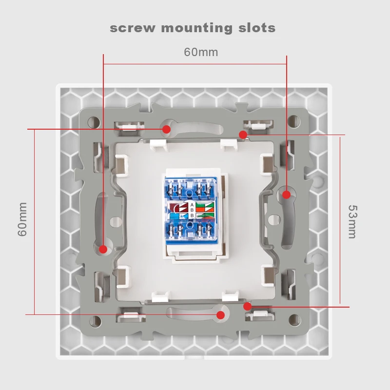 Cat6 rj45 wall socket network socket with TV wall data double socket telephone crystal glass panel rj45 network socket computer