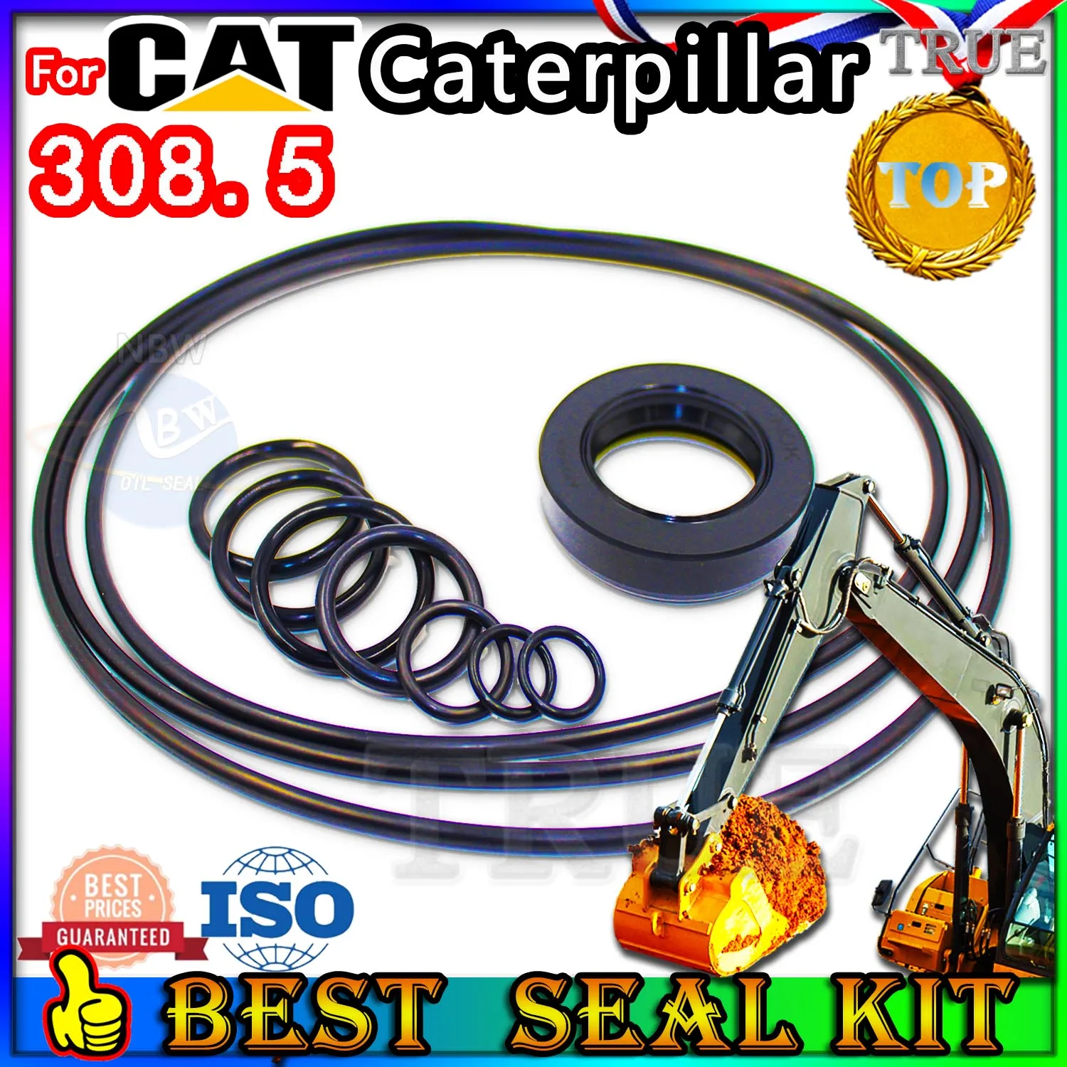 For Caterpillar 308.5 Oil Seal Repair Kit CAT Boom Arm Bucket Excavator Hydraulic Cylinder Bushing FKM High Suppliers Fix Best