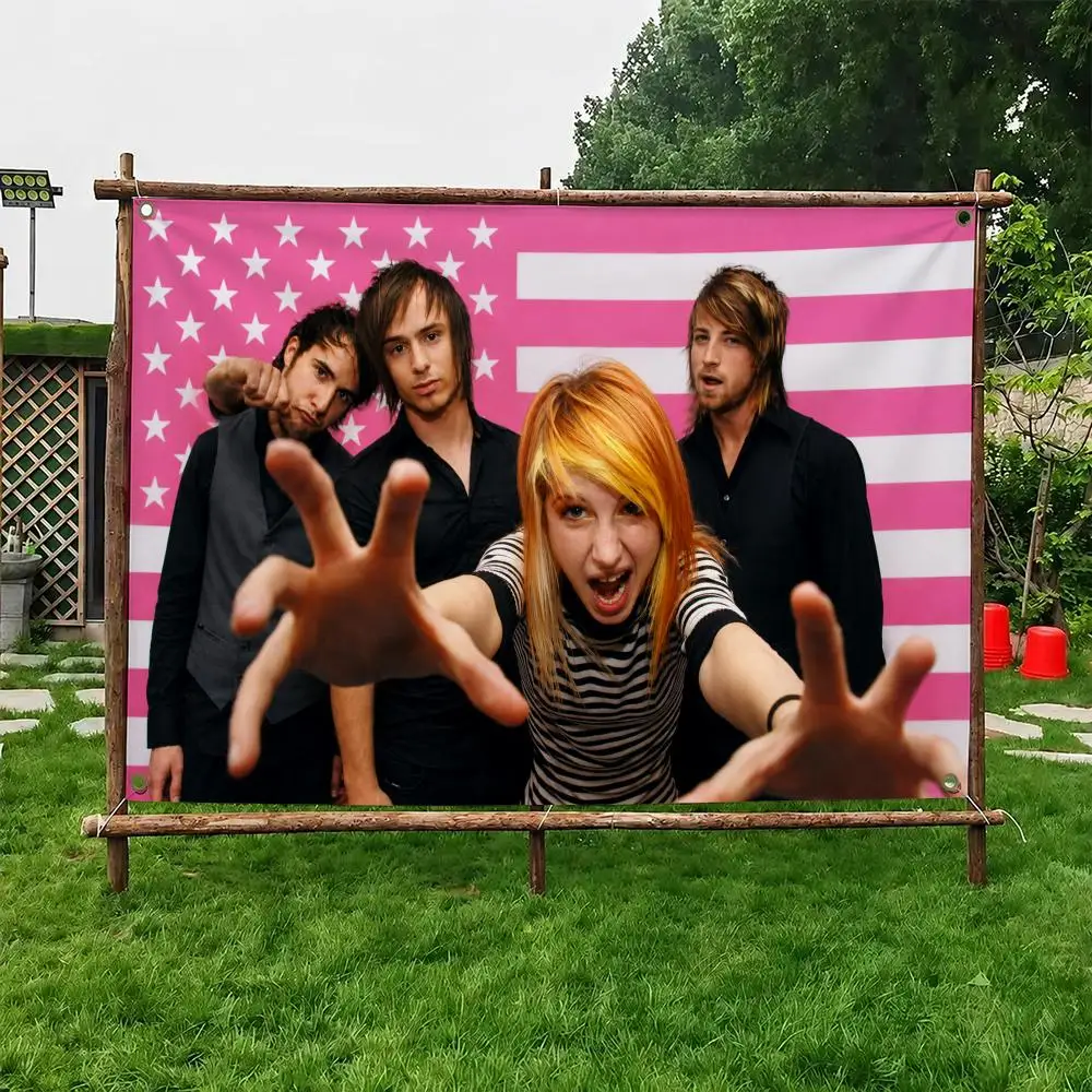 P-Paramore Flags Custom Wall Hanging Background Art Banner for Bedroom Home Living Room Outdoor Decor