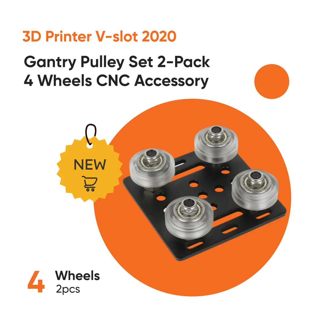 

3D Printer V-Slot 2020 Gantry Pulley Set 2-Pack 4 Wheels CNC Accessory