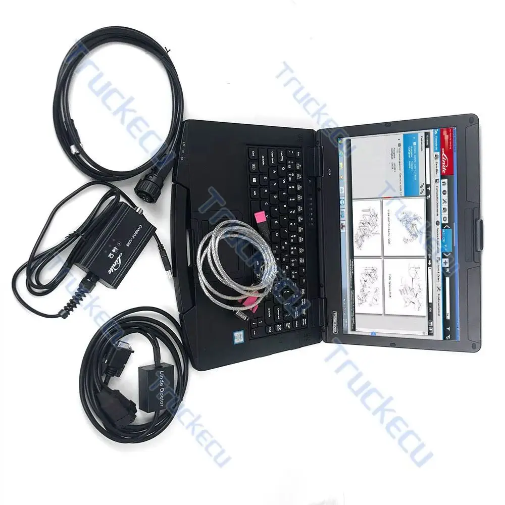 

New Linde Canbox Doctor Diagnostic Cable With Pathfinder Software LSG service guide Forklift Truck Diagnostic Tool +cf54 laptop