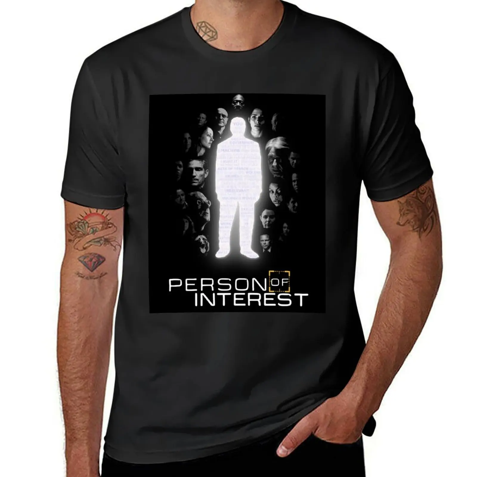 Person of Interest Cast (Root, Shaw, Finch, Reese, Fusco and more) T-Shirt customs blacks kawaii clothes mens t shirts